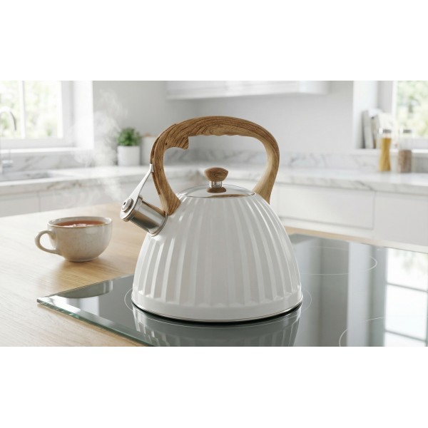 Czajnik tradycyjny 2 8 L Henry biały nierdzewny