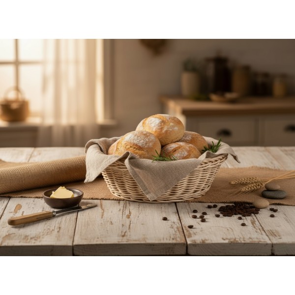 Koszyk okrągły 20 cm Sino kremowy