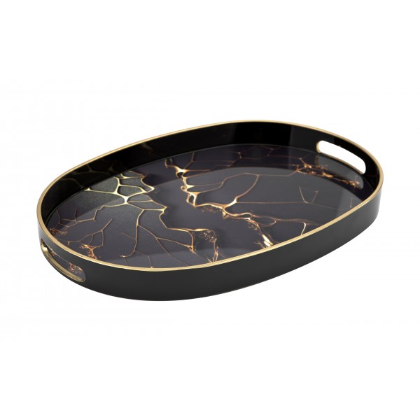 Taca dekoracyjna 39 5x27x3 5 cm owalna mała Tulum