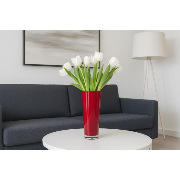 Wazon szklany 38 cm czerwony Asa Glass