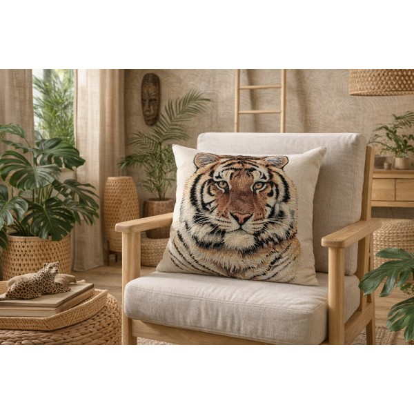 Poszewka dekoracyjna 45x45 cm Tygrys Gobelinowa Premium