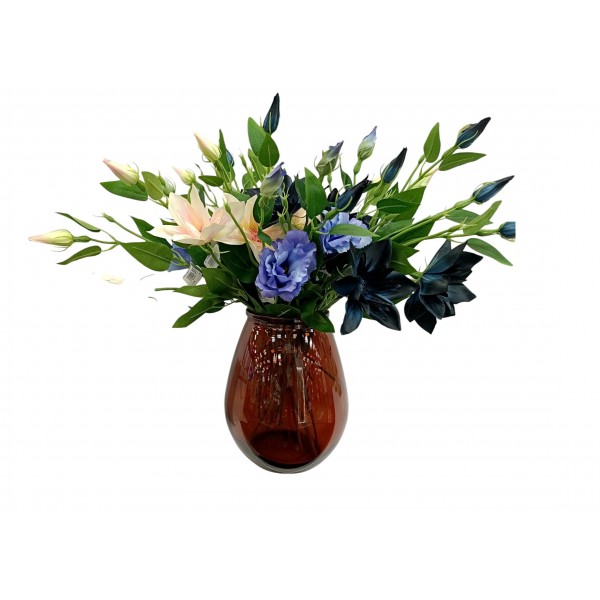 Wazon szklany 23 cm jasny brązowy 4856 San Miguel recykling DB27