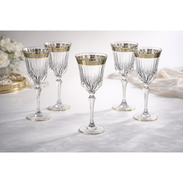Komplet 6 kieliszków do wina 220 ml Royal Gold