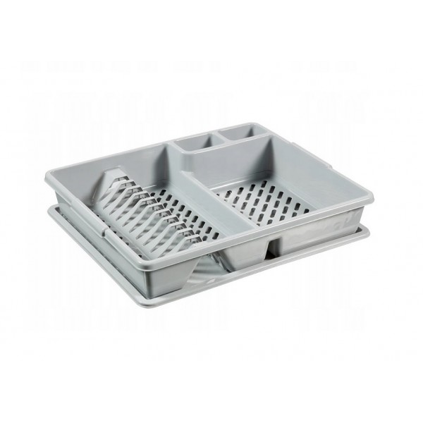 Ociekacz do naczyń z tacką 45x38x8 8 cm szara LUX Curver
