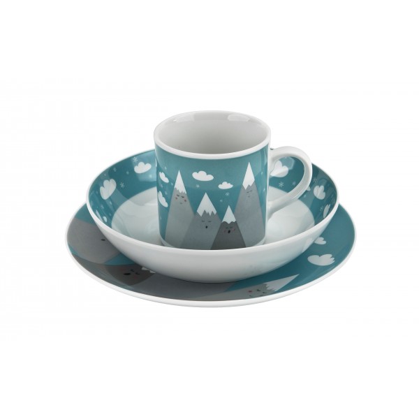 Zestaw naczyń dla dzieci Zima porcelanowy