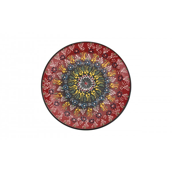 Talerz płytki obiadowy 25 cm ceramiczny Oriental Red