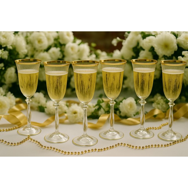 Komplet 6 kieliszków/gobletów 250 ml do napojów Koral Gold
