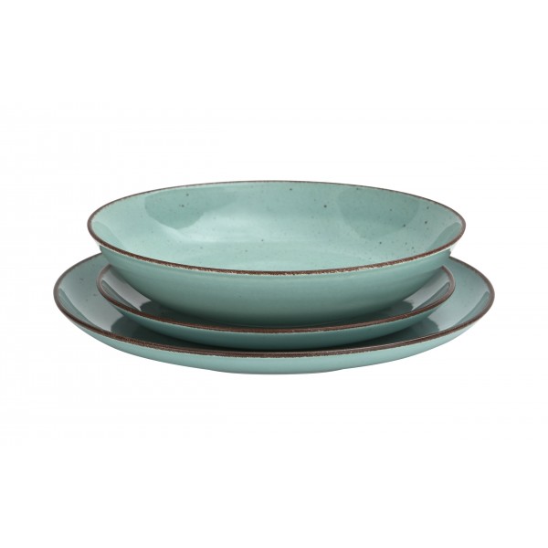 Komplet talerzy dla 6 osób City morski 18 el.