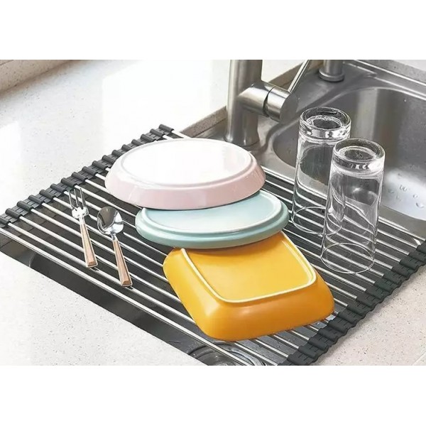 Mata do suszenia naczyń 45x32 cm KH-1903 stal nierdzewna z silikonowym wykończeniem