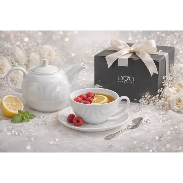 Filiżanka z dzbankiem i zaparzaczem Tea For One Raphael