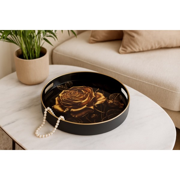 Taca dekoracyjna 35 cm Złota róża 172023