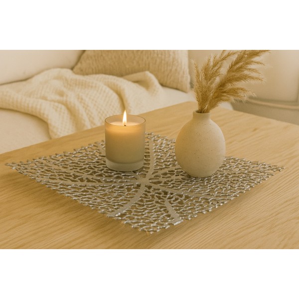 Patera ozdobna 42x42 cm metalowa ażurowa