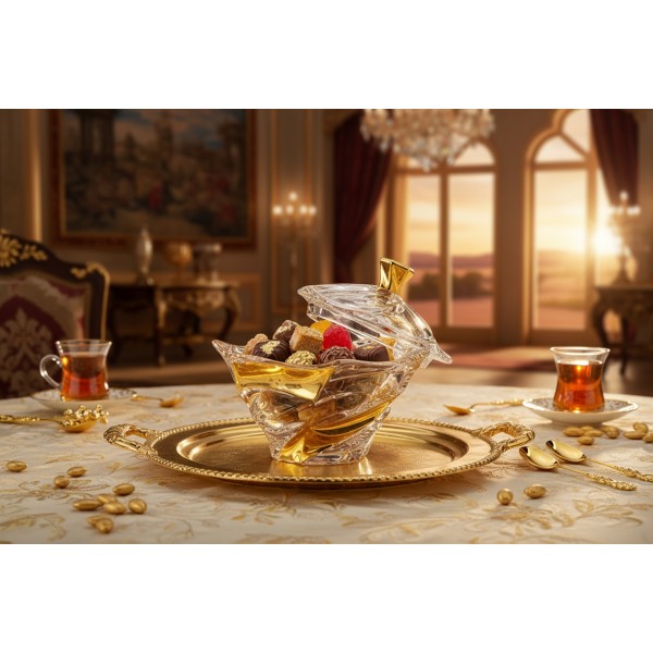 Bomboniera kryształowa 20 5 cm Flamenco Belt Gold