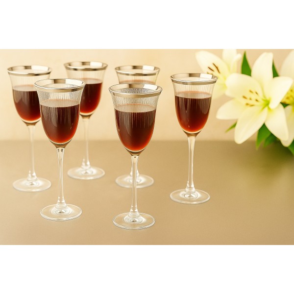 Komplet 6 kieliszków/gobletów 260 ml do napojów Koral Platinium