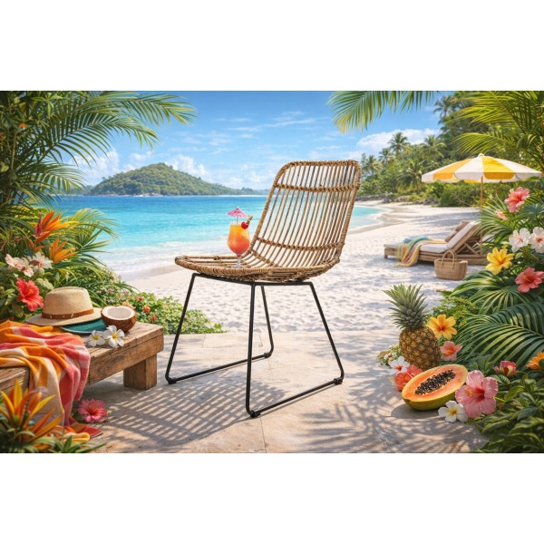 Krzesło ogrodowe rattanowe Dinan naturalny