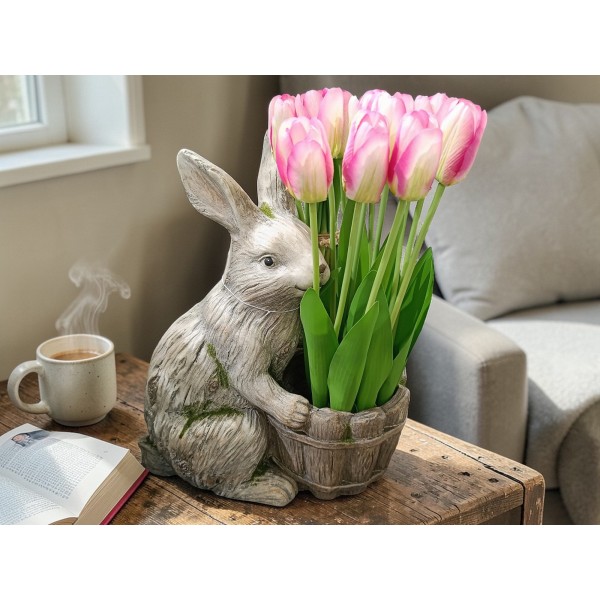 Figurka dekoracyjna Królik 36 cm z osłonką
