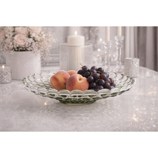 Patera szklana 24 cm Dekor-Pap JK0440