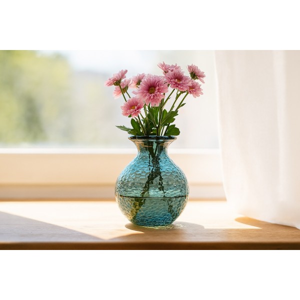 Wazon szklany 18 5 cm niebieski Paradise San Miguel recykling