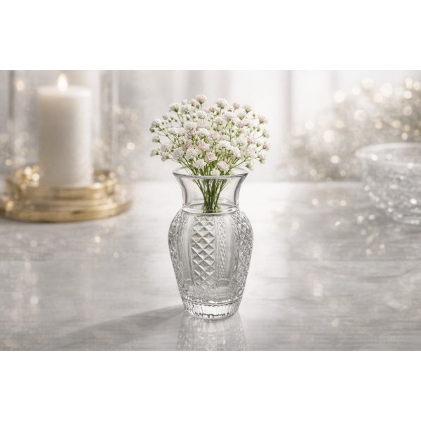 Wazon kryształowy Violetta 13 5 cm  mały wazonik dekoracyjny  diamentowy szlif