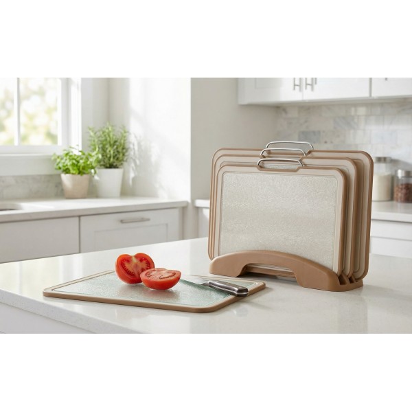 Zestaw 3 desek do krojenia na podstawce MR-1788