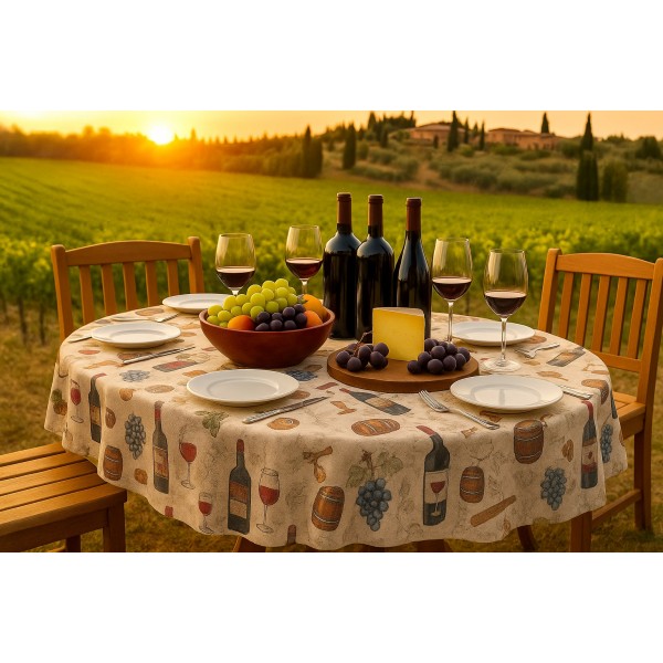 Obrus gobelinowy FI 150 cm Eden 914/410 okrągły