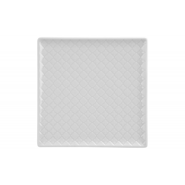 Talerz płytki kwadratowy 20 5cm Marrakesz biały