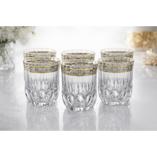 Komplet 6 szklanek do whisky 300 ml Royal Gold