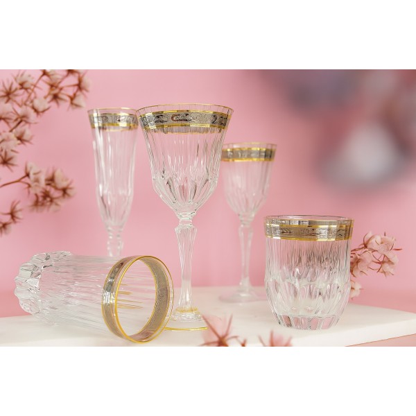 Komplet 6 kieliszków do szampana 180 ml Royal Gold