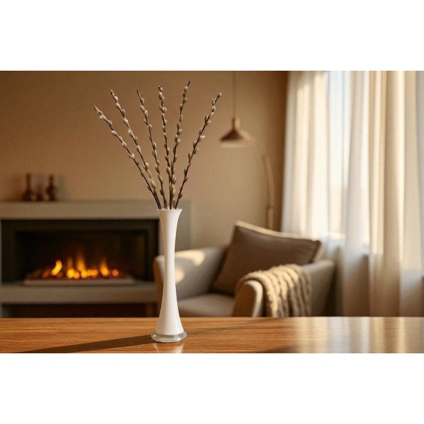 Wazon szklany 40 cm Rura biały