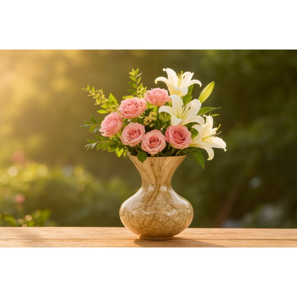 Wazon szklany 25 cm beżowy 2311/SR