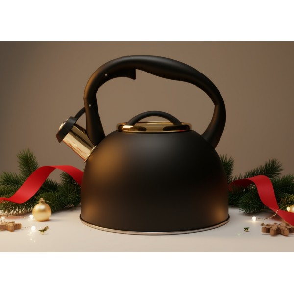 Czajnik tradycyjny z gwizdkiem 2 5 L Royal czarny