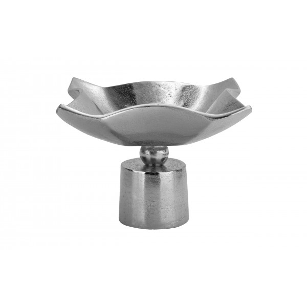 Patera ozdobna metalowa 20 cm srebrna