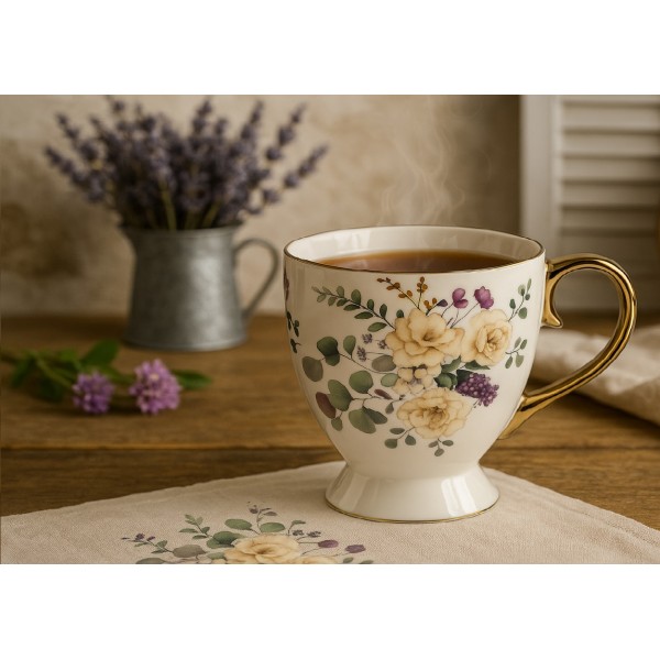 Kubek porcelanowy 500 ml Flores Jumbo 723094