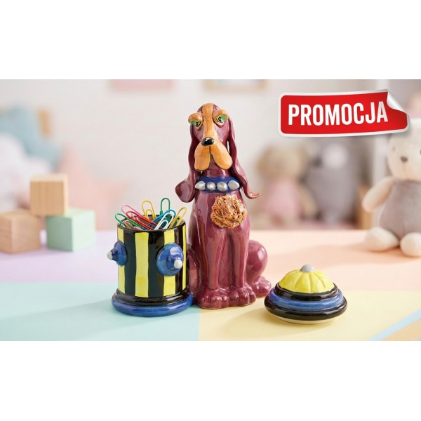 Pojemnik ceramiczny Pies czerwony przy hydrancie