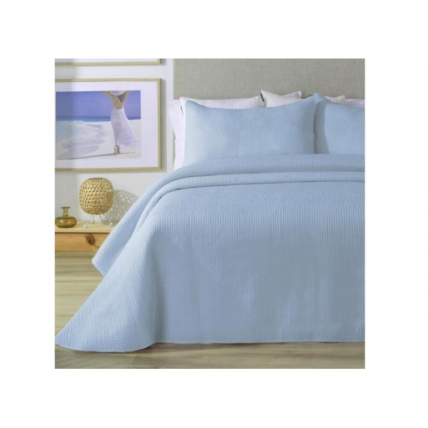 Komplet Narzuta Bouti Nesty Wash 235x270cm + 2 poszewki 50x70 cm jasna niebieska