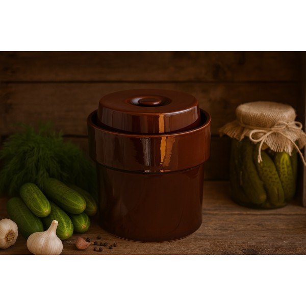 Beczka ceramiczna 5 L hermetyczna brąz 3064
