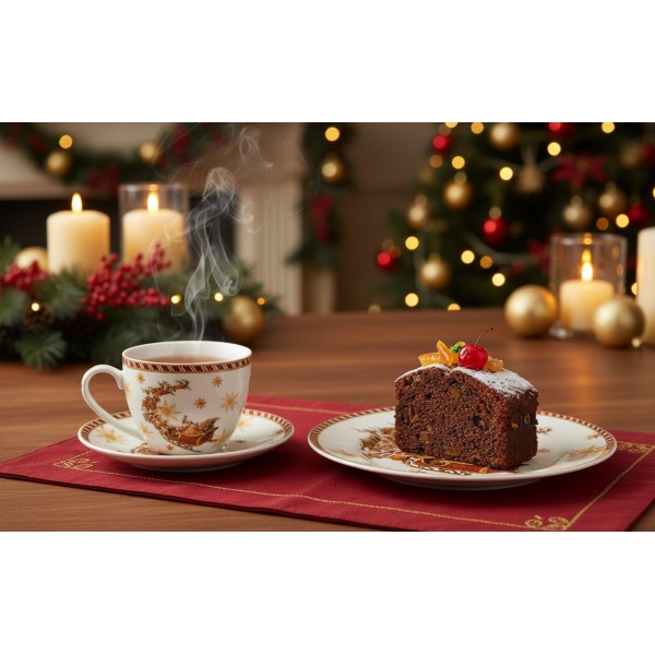 Talerz płytki 27 cm Santa on sleigh