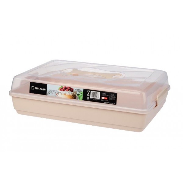 Pojemnik na ciasto 44x30 cm Biscotti różowy jasny