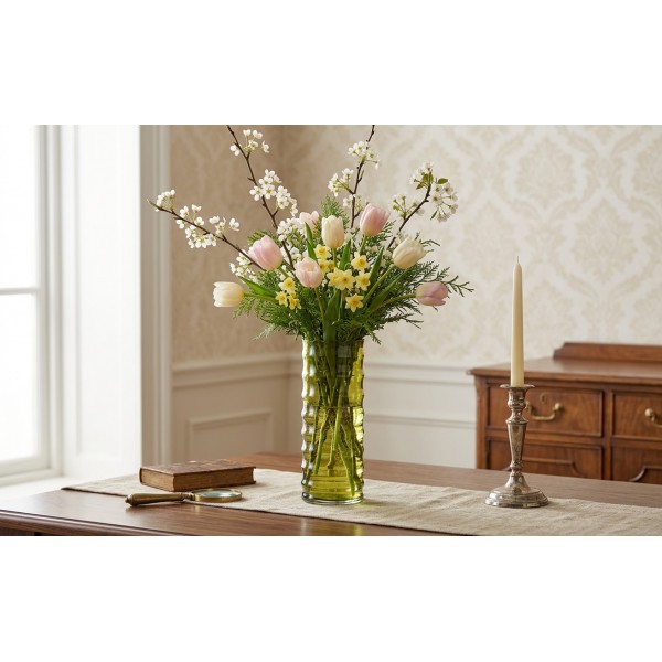 Wazon szklany 35 ml optyk oliwka