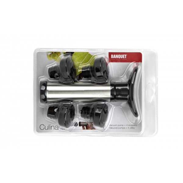 POMPKA PRÓŻNIOWA DO BUTELEK WINA + 4 korki