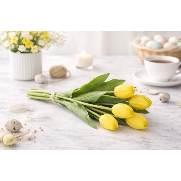 Bukiet 5 tulipanów żółtych 40 cm CX0560