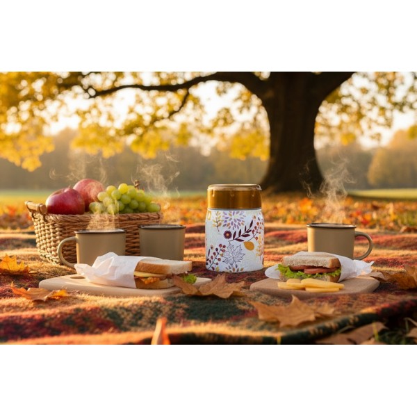 Termos obiadowy 0 5 L Ibili 721450H złoto - biały