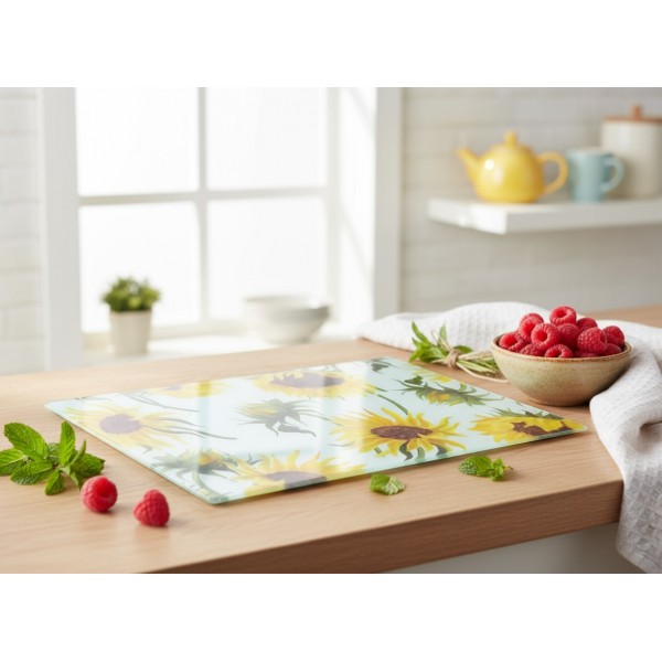 Deska szklana 20x30 cm Aria Słoneczniki HTXD0955