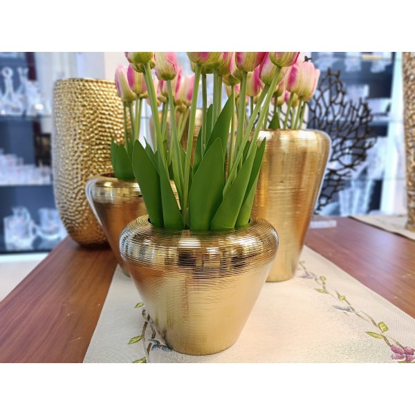 Wazon ceramiczny 20 cm w kolorze złota 441563