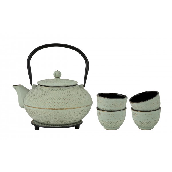 Żeliwny zestaw do parzenia herbaty w stylu Japanese miętowy