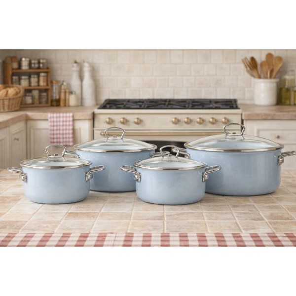 Komplet 4 garnków z pokrywkami Belis Grey Premium 169775