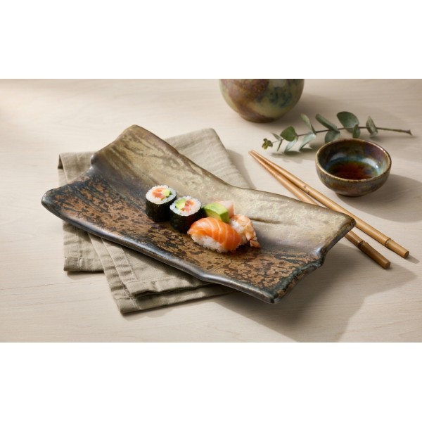 Ceramiczna patera prostokątna ONDES 21x11 cm – naturalna elegancja serwowania