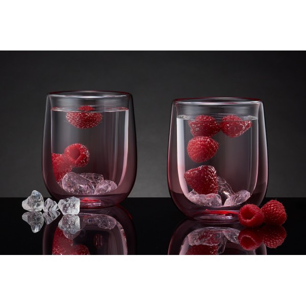Komplet 2 szklanek termicznych Ombre 350 ml różowy AMBITION