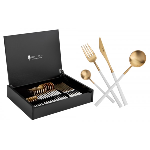 Sztućce Neo White Gold 6/24 Belo Inox