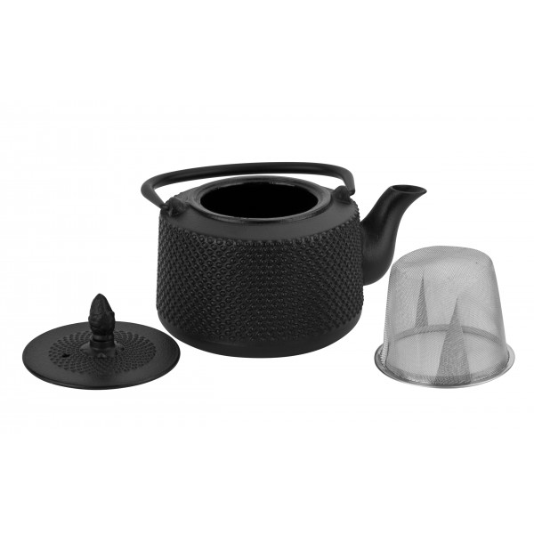 Żeliwny czajnik 0 75 L z sitkiem SakuraTea czarny